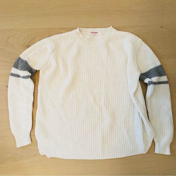 Organic by John Patrick - Cotton Wide Pullover white grey S - Picture 1 of 3